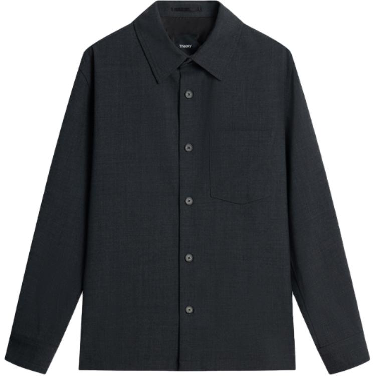 

Классическая куртка-рубашка на пуговицах THEORY, Medium Gray
