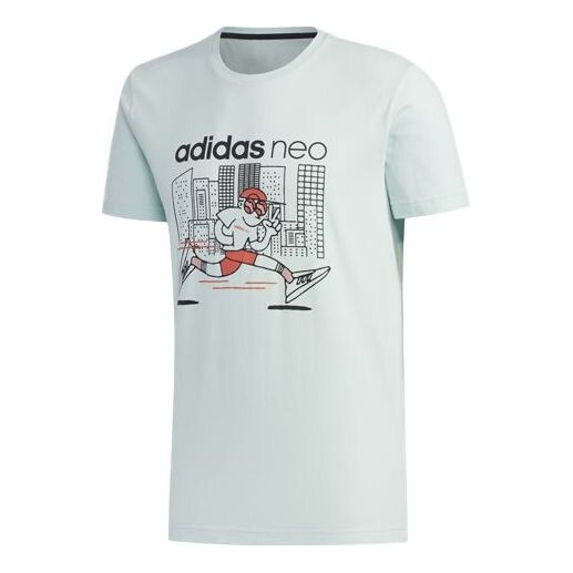 

Футболка neo faves tee short sleeve men's green Adidas, зеленый