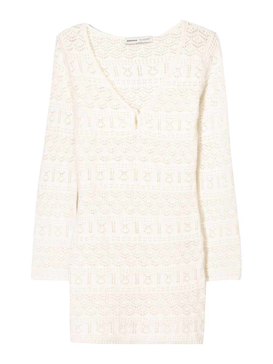 

Вязаное платье Bershka, Ecru