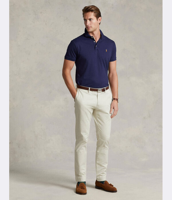 Рубашка поло Slim fit Polo Ralph Lauren, синий — фото 3