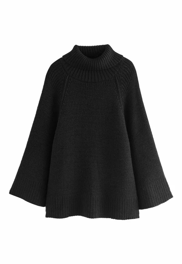 Накидка с высоким воротником стандартного кроя Next, Black