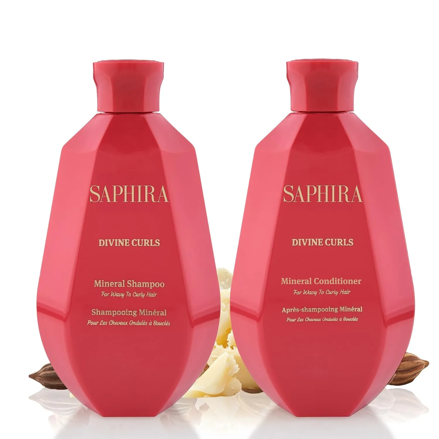 Saphira Professional шампунь и кондиционер дуэт - система ухода за волосами с минералами Мертвого моря для увлажнения, восстановления и гладкого блеска 251 мл (2 шт.), Black