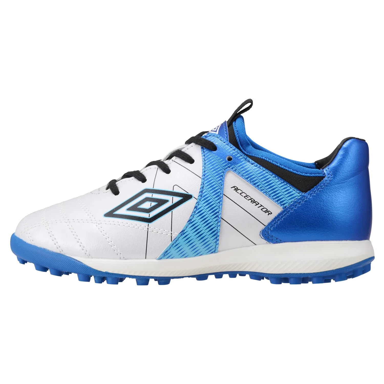 Детские футбольные бутсы Umbro Accerator JR Wide, белый/синий, размер 23.5cm - 36 RU