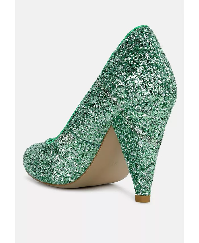 Балетки Sugar Plum Glitter на конусообразном каблуке London Rag, зеленый — фото 2
