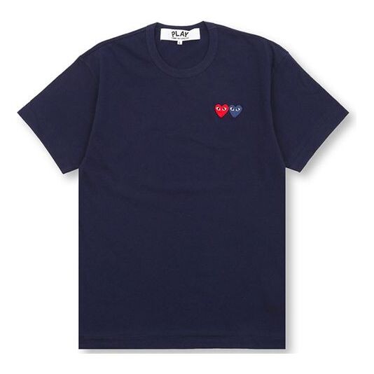 

Футболка basic t-shirt two emblems 'navy' Comme Des Garcons Play, синий