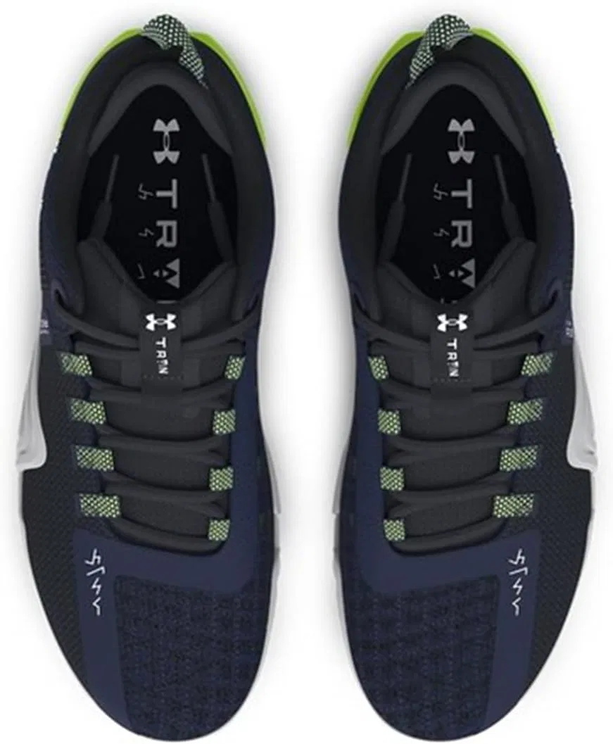 Мужские тренировочные кроссовки Under Armour TriBase Reign 6, Midnight Navy Morph Green White — фото 3