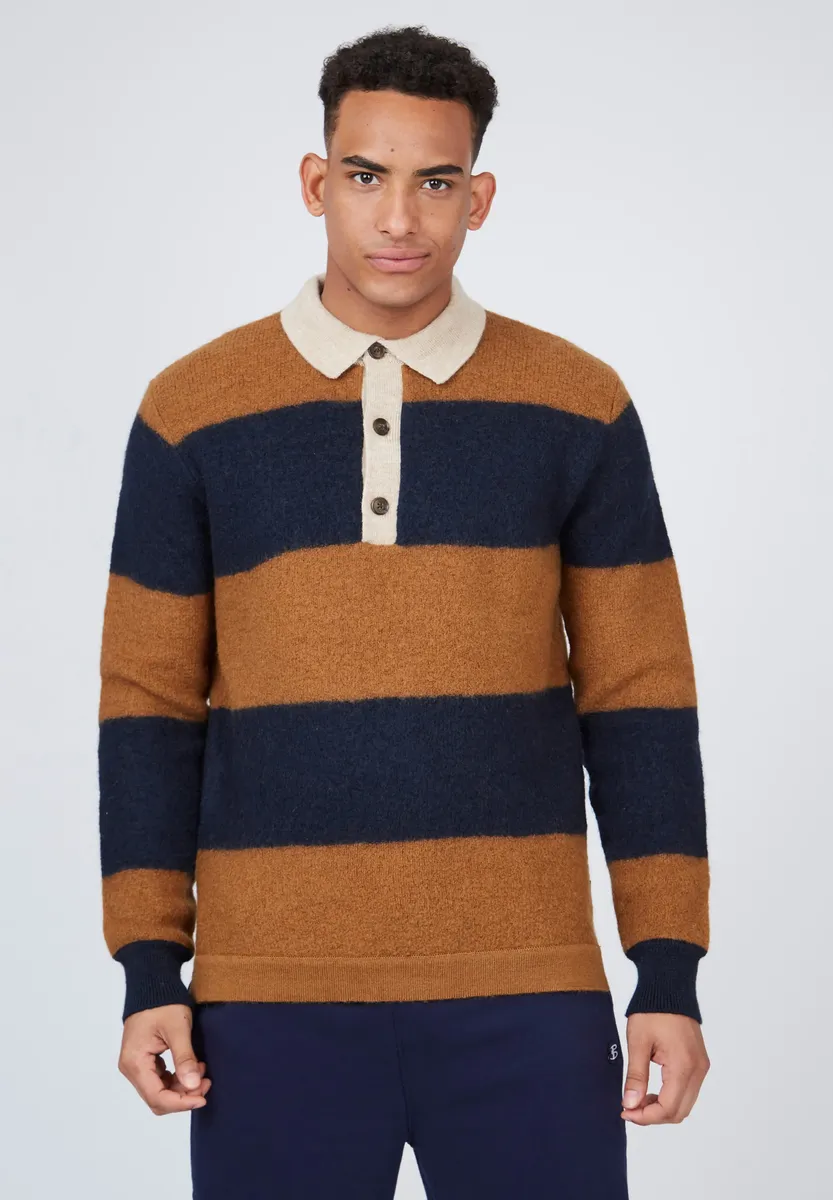 

Рубашка-поло Ben Sherman "Rugby Knit Polo", застежка на 3 пуговицы, синий