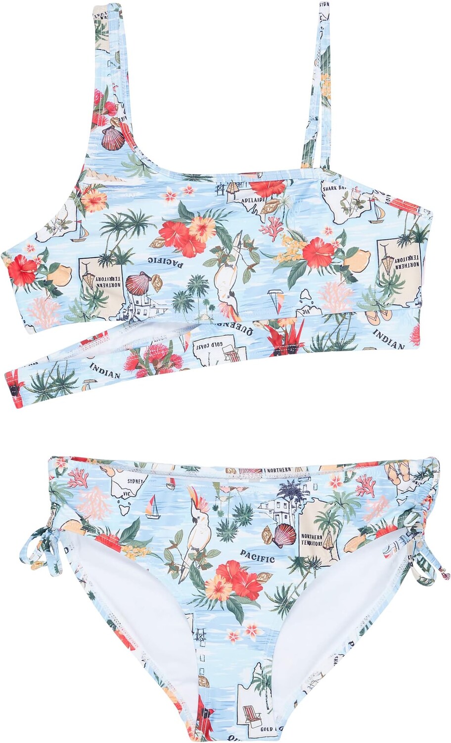 

Купальник Seafolly Kids Asymmetrical Bikini Set, цвет Summer Vacay