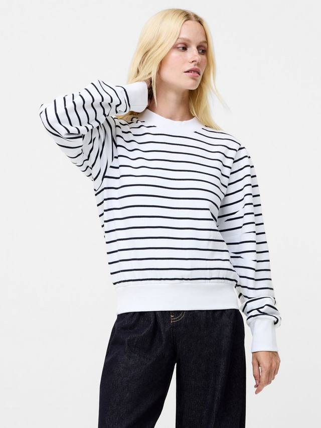 

Воскресный свитшот с полосками из хлопковой смеси с круглым вырезом French Connection