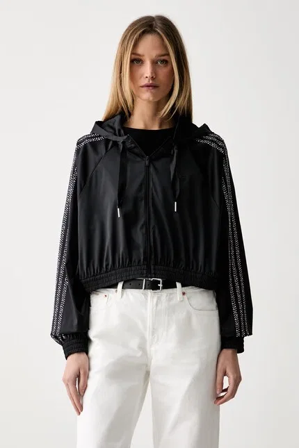 Блуза оверсайз с капюшоном Pearl Adidas Originals, черный