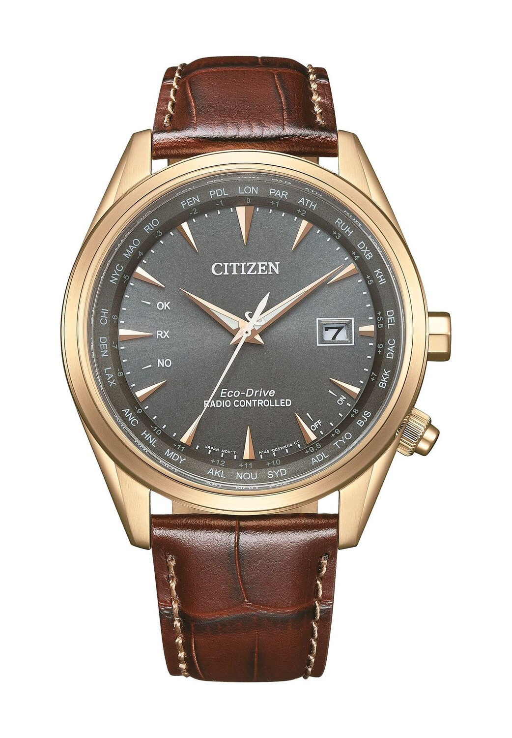 

Мужские радиоуправляемые часы CB0273-11H CITIZEN, цвет Gold Braun