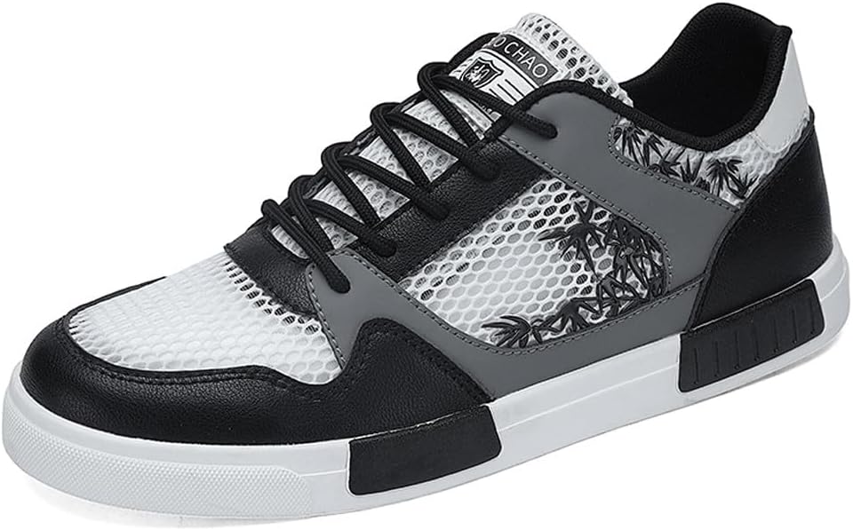 

Мужские кроссовки высокой посадки в китайском стиле для скейтборда, стильные и удобные, для скейтбординга, бега и прогулок Welrung, белый/черный