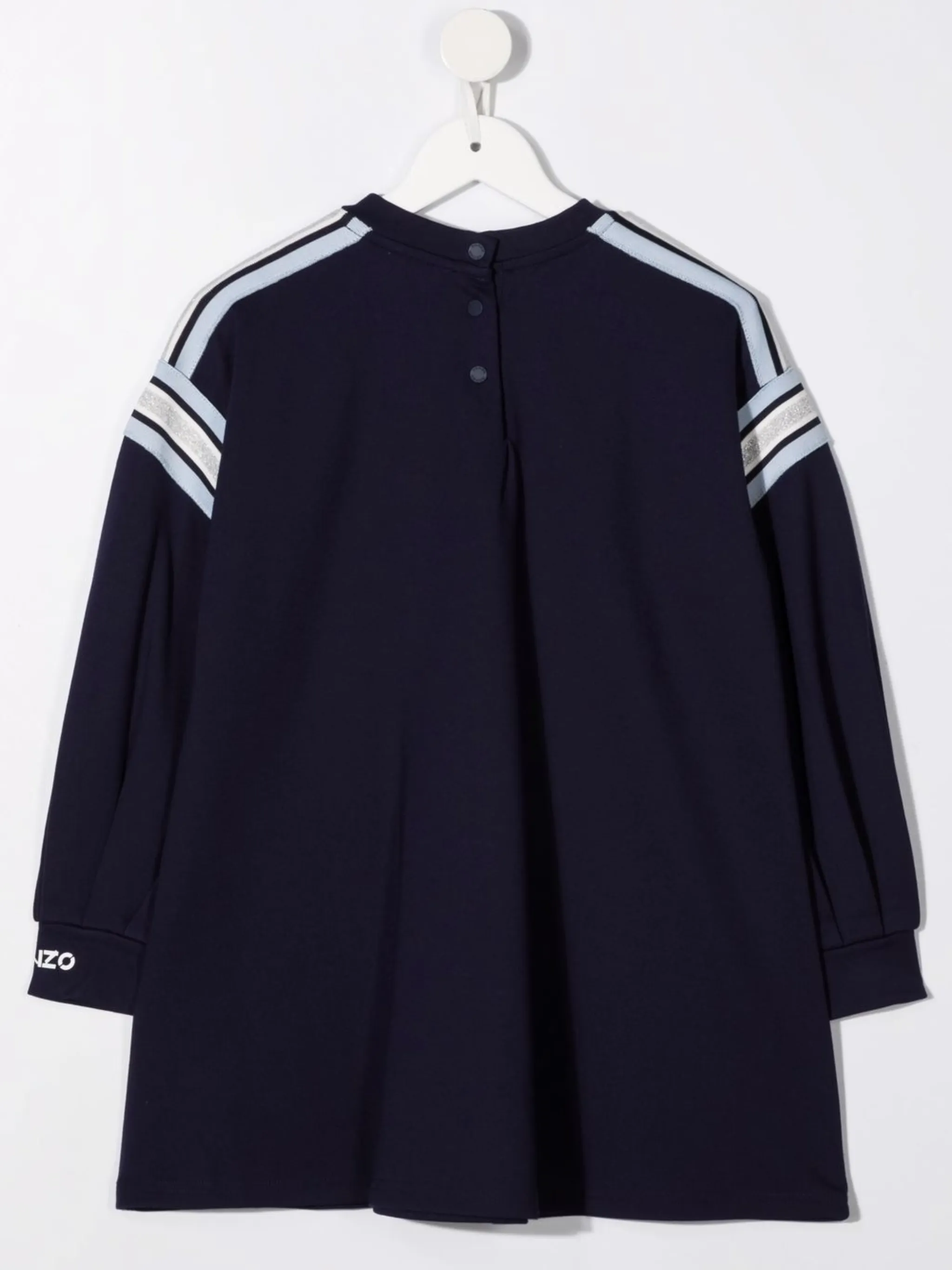 Платье с круглым вырезом и логотипом Kenzo Kids, синий — фото 2