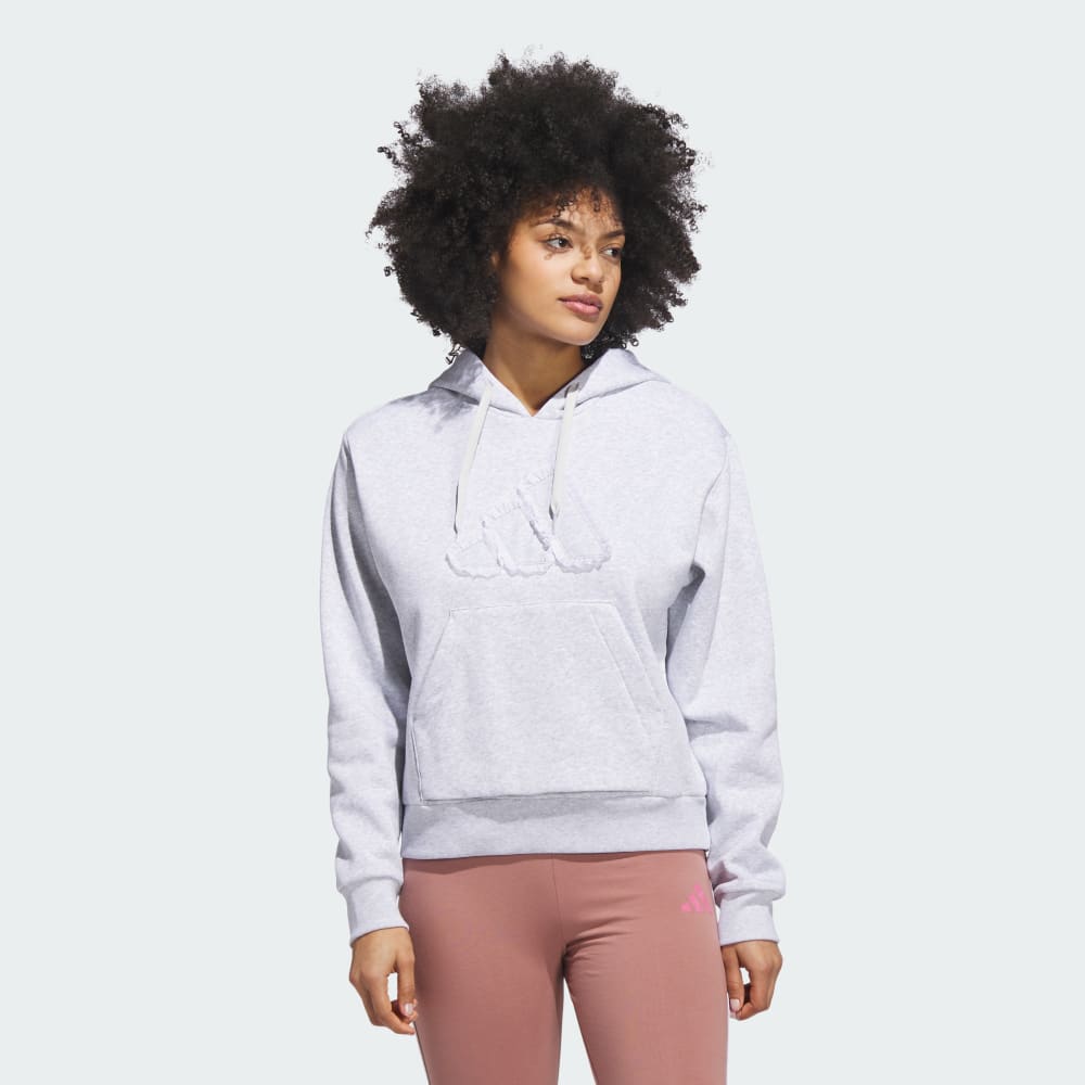 

Худи Adidas Seasonal Essentials Ruffled Big Logo Graphic Hoodie, цвет Light Grey Heather