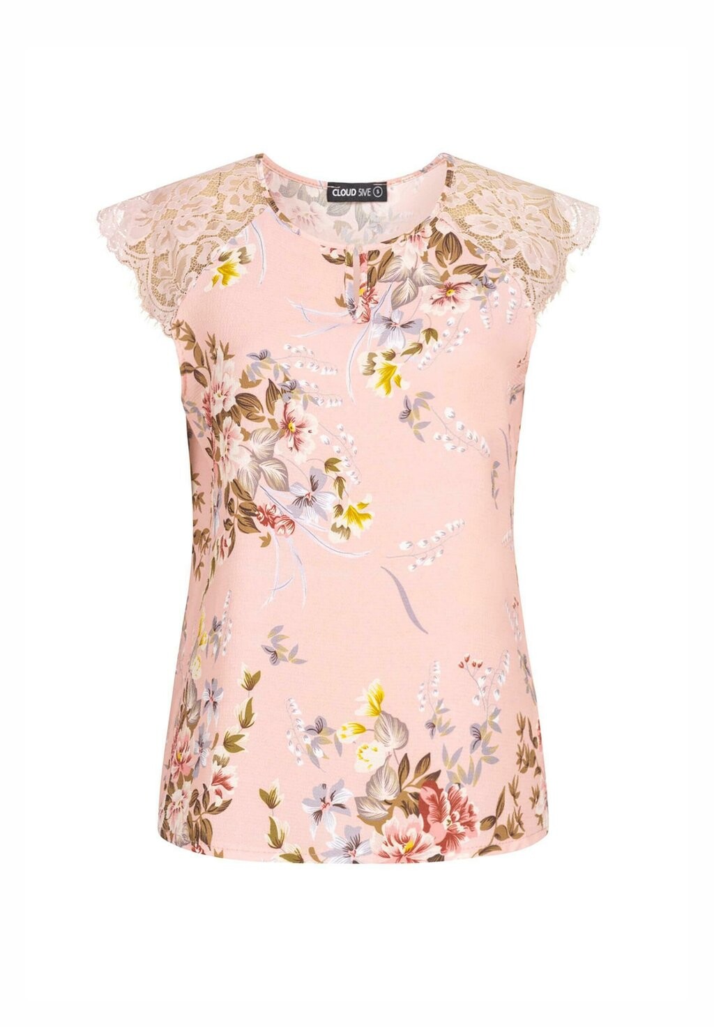 

Блуза UND BLUMEN PRINT Cloud 5ive, светло-розовый