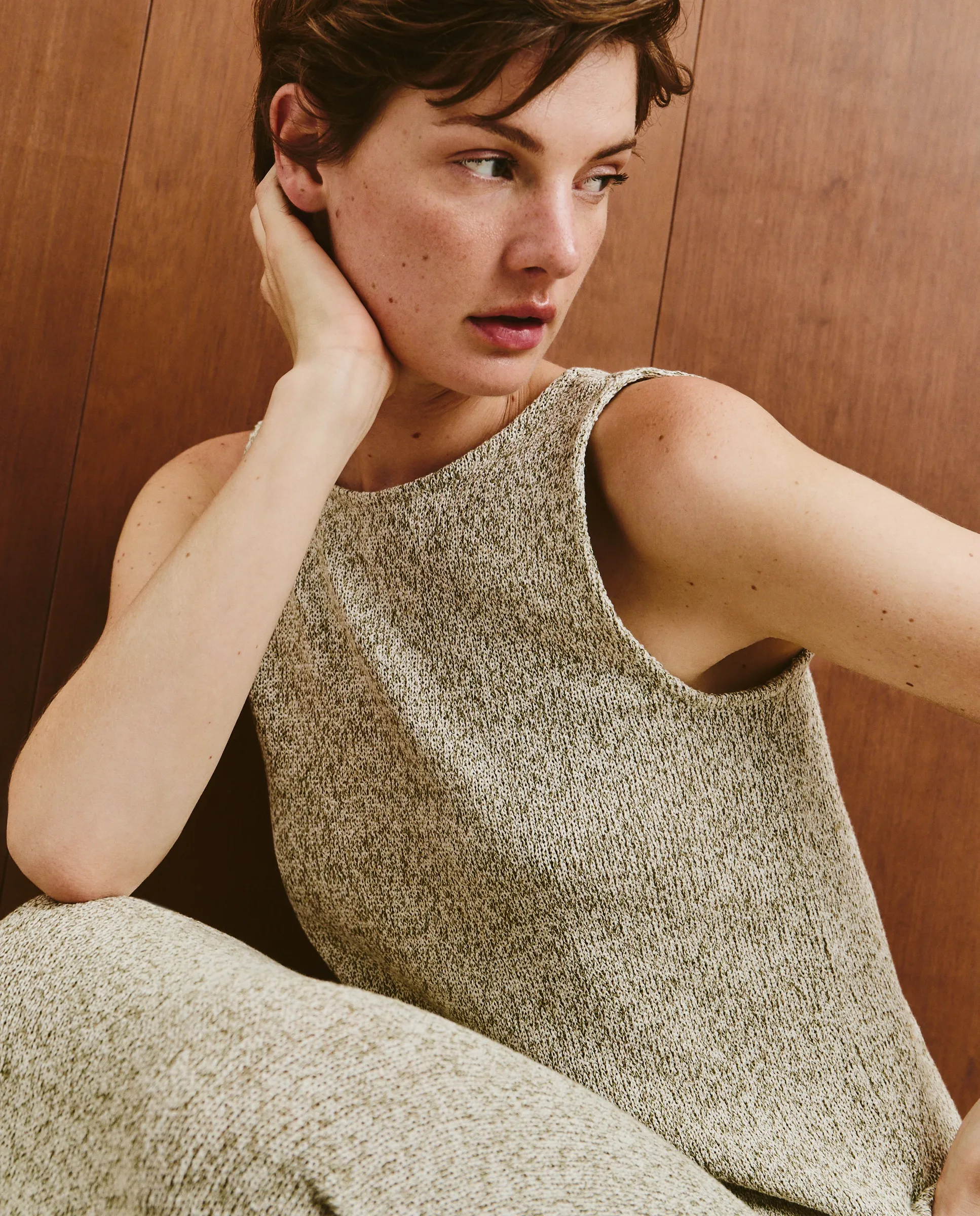 

Женский топ без рукавов из хлопка Southern Cotton, хаки