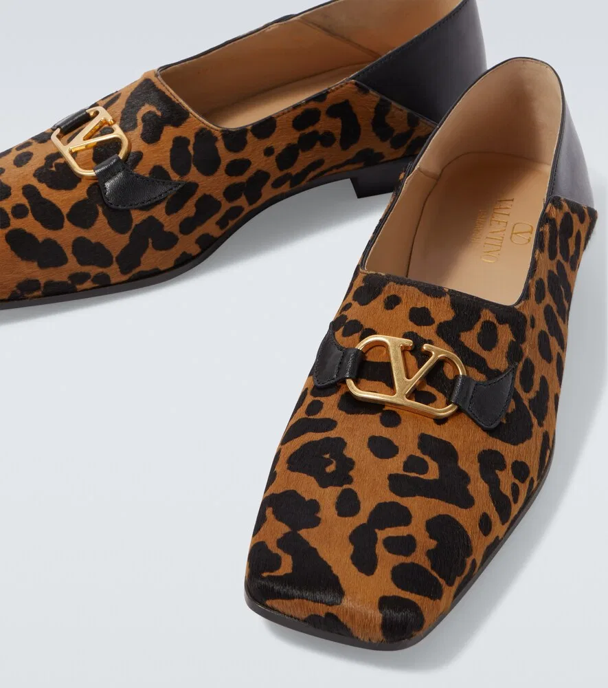 Лоферы Babouche Fauve Éclat из телячьего волоса Valentino Garavani, коричневый — фото 3