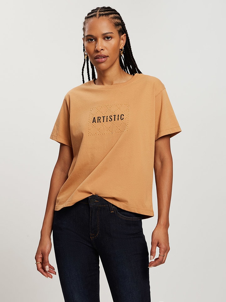 

Футболка Cross Jeans, светло-коричневый