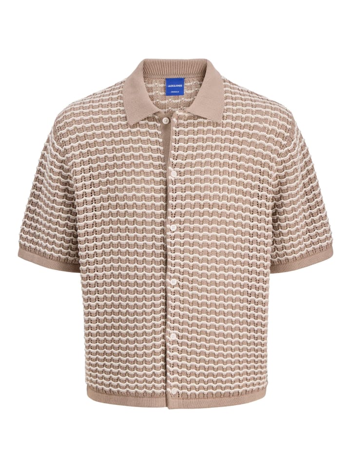 

Jack & Jones Вязаная рубашка-поло цвета мокко с меренгой, Коричневый, Jack & Jones Вязаная рубашка-поло цвета мокко с меренгой