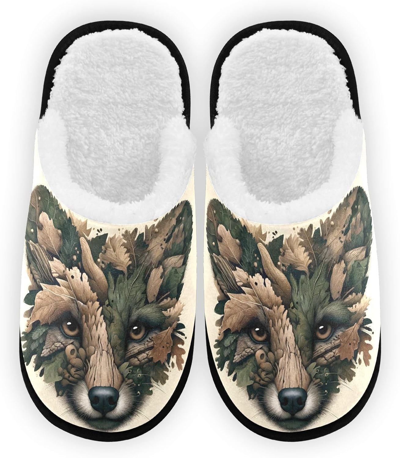 

Плюшевые тапочки FENOCHE Fox для женщин и мужчин, теплые и удобные, для путешествий и спа, домашние тапочки с нескользящей подошвой, Multicolor