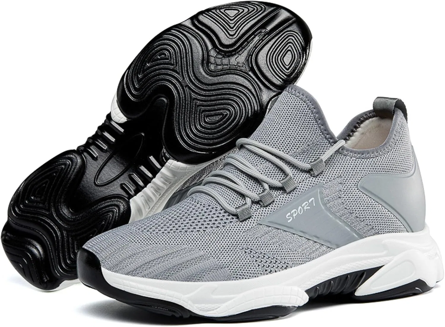 Generisch 2026-Кроссовки mit größerer Größe, modische, einfarbige, atmungsaktive Mesh-Laufschuhe, lässig, leicht, sportlich, Grau — фото 3