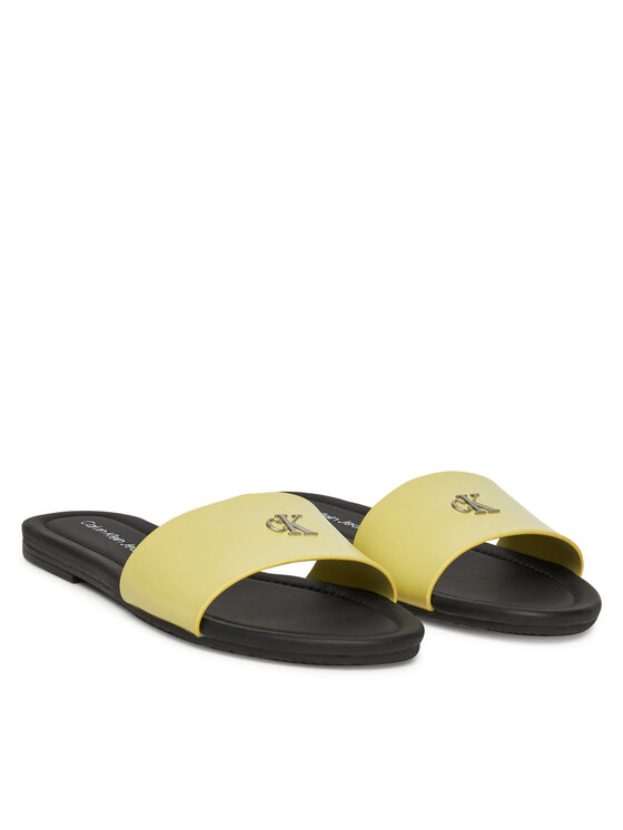 Мюли Flat Sandal Slide Mg YW0YW01697 Calvin Klein Jeans, желтый — фото 2