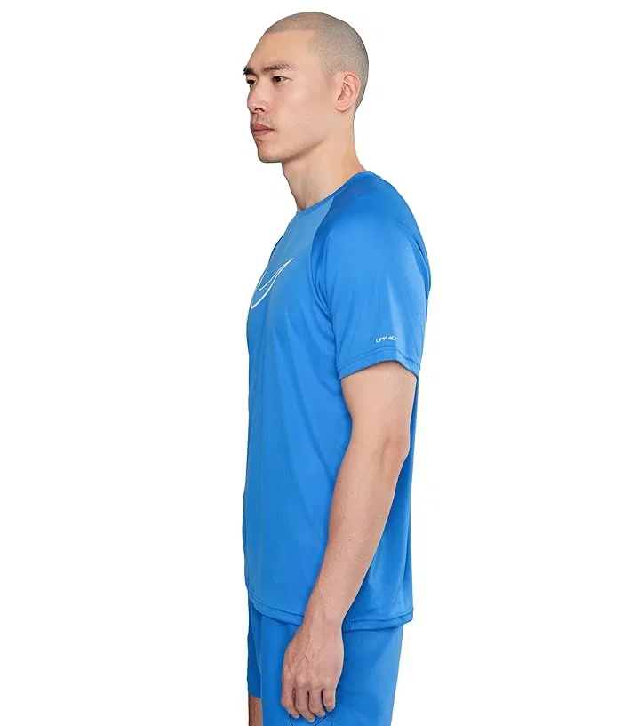 Футболка Nike Hydroguard Outline Swoosh Dri-FIT UV с коротким рукавом, Blue Crystal — фото 3