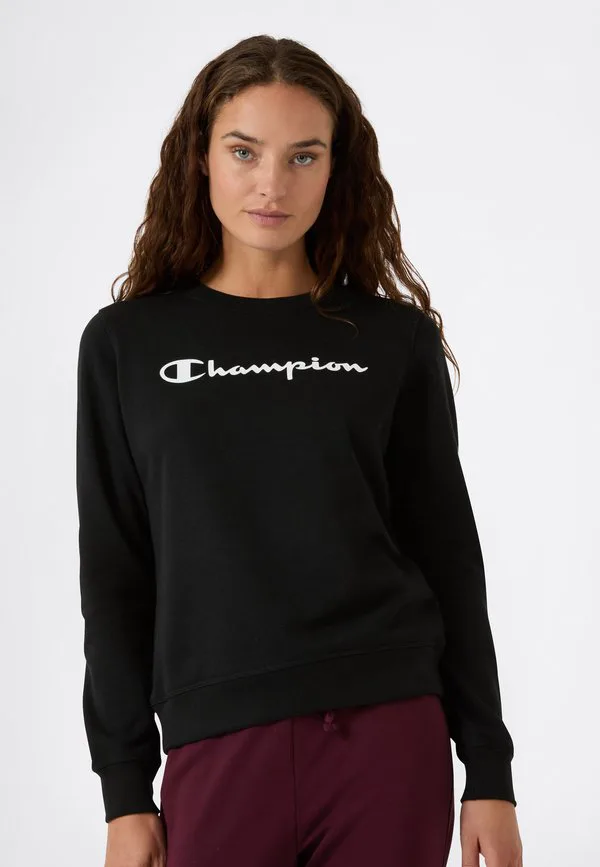 

Свитшот с круглым вырезом и надписью «screwneck script shop» Champion, Black, Черный, Свитшот с круглым вырезом и надписью «screwneck script shop» Champion, Black