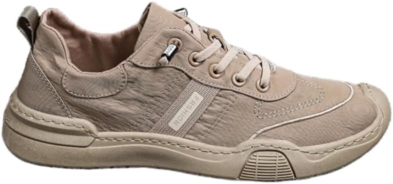 

Мужские плоские повседневные тканевые кроссовки - дышащие, прочные, на шнуровке, подходят для поездок на работу и повседневного использования Fusecottc, хаки