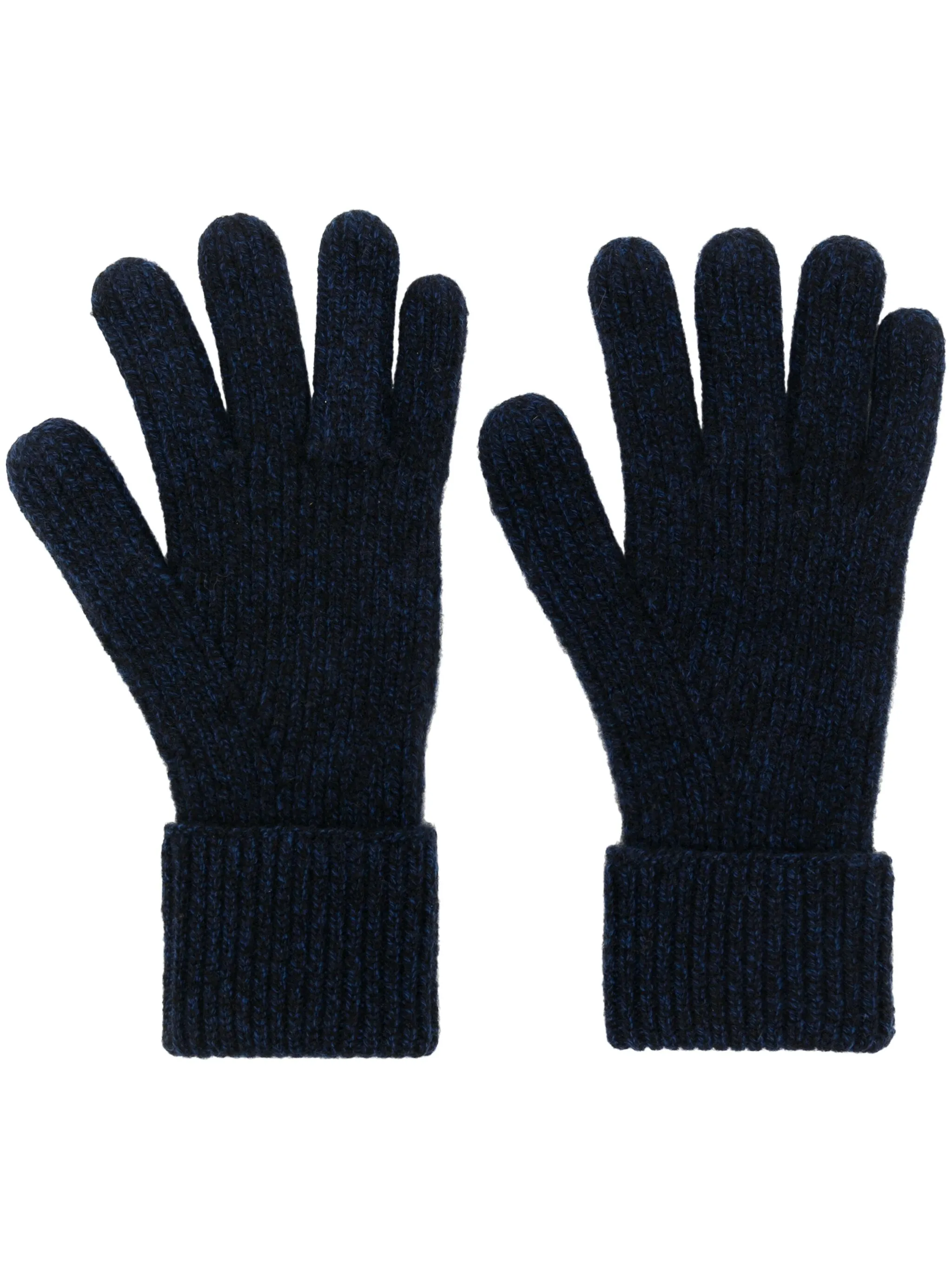 

Кашемировые перчатки в рубчик N.Peal, синий