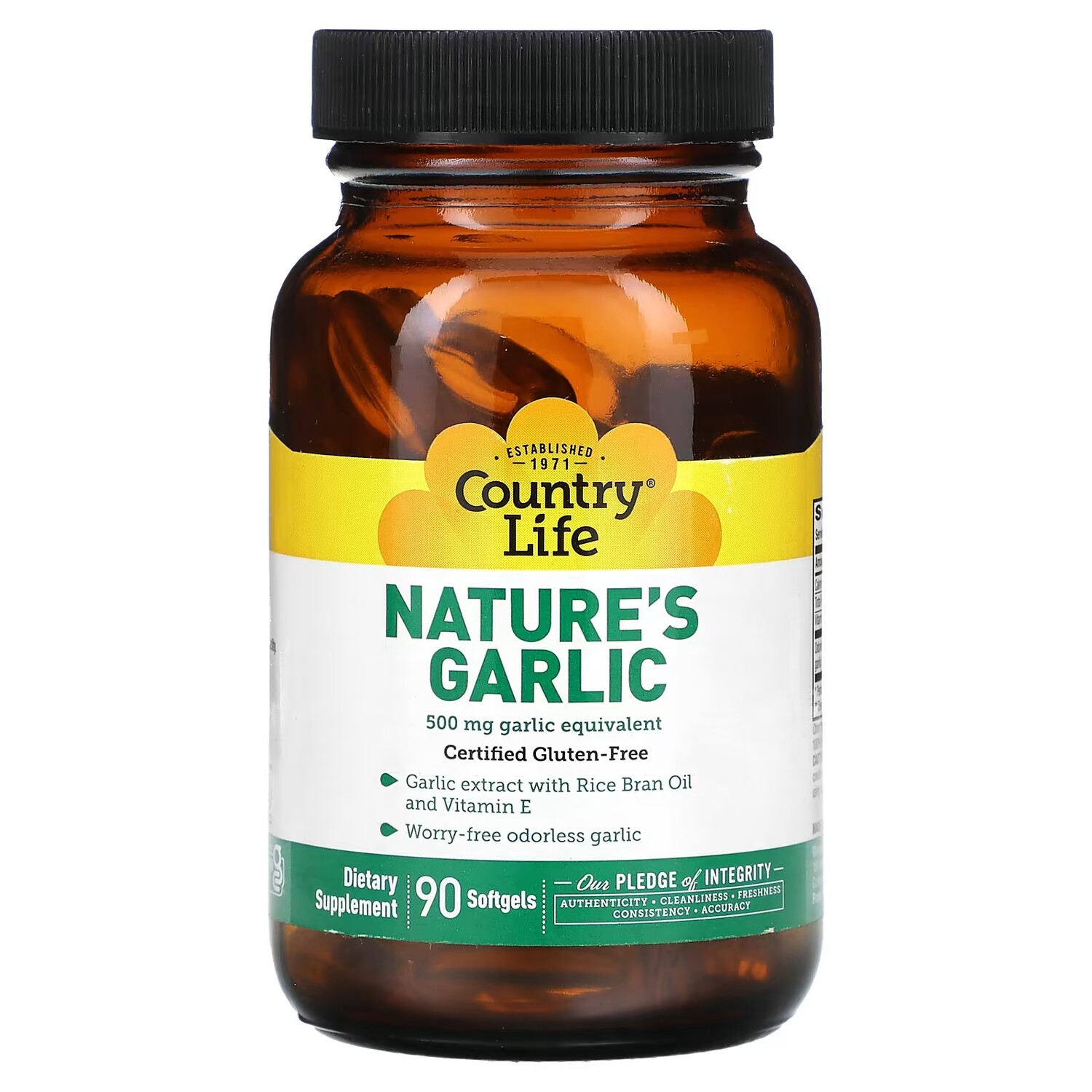 

Добавка Country Life Nature's Garlic, 500 мг, 90 мягких таблеток