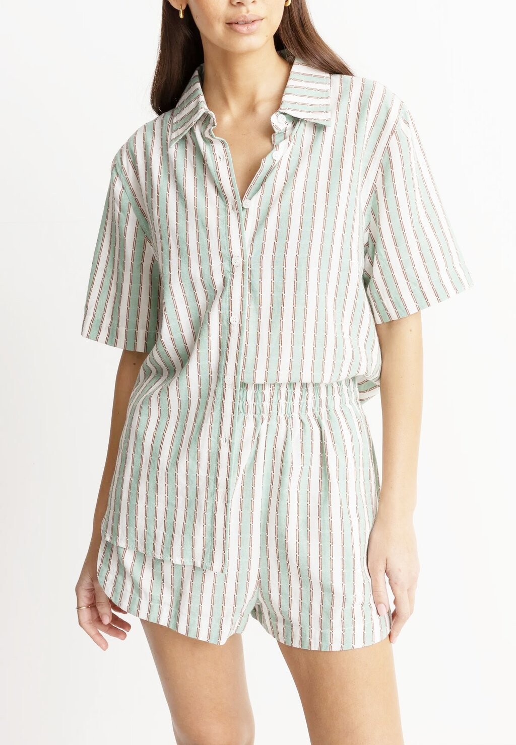 

Блузка на пуговицах JOELENE SHORT SLEEVE Rhythm, светло-зеленый