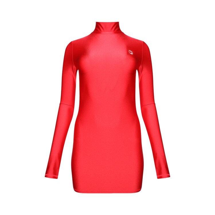 

Платье Coperni High Neck Fitted Mini Dress, красный