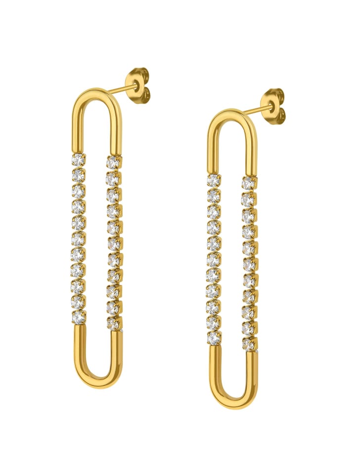 

ANELY Длинные серьги-гвоздики с блестящими золотыми камнями