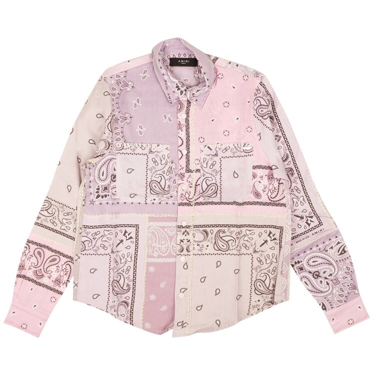

Рубашка Amiri Bandana Reconstructed Flannel 'Lavender', фиолетовый