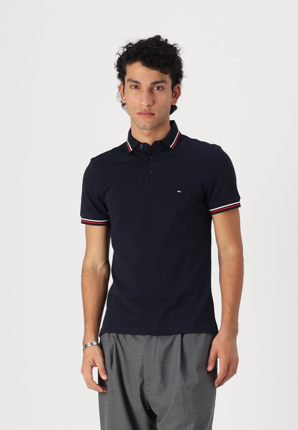 

Рубашка поло TIPPED SLIM FIT Tommy Hilfiger, темно-синий