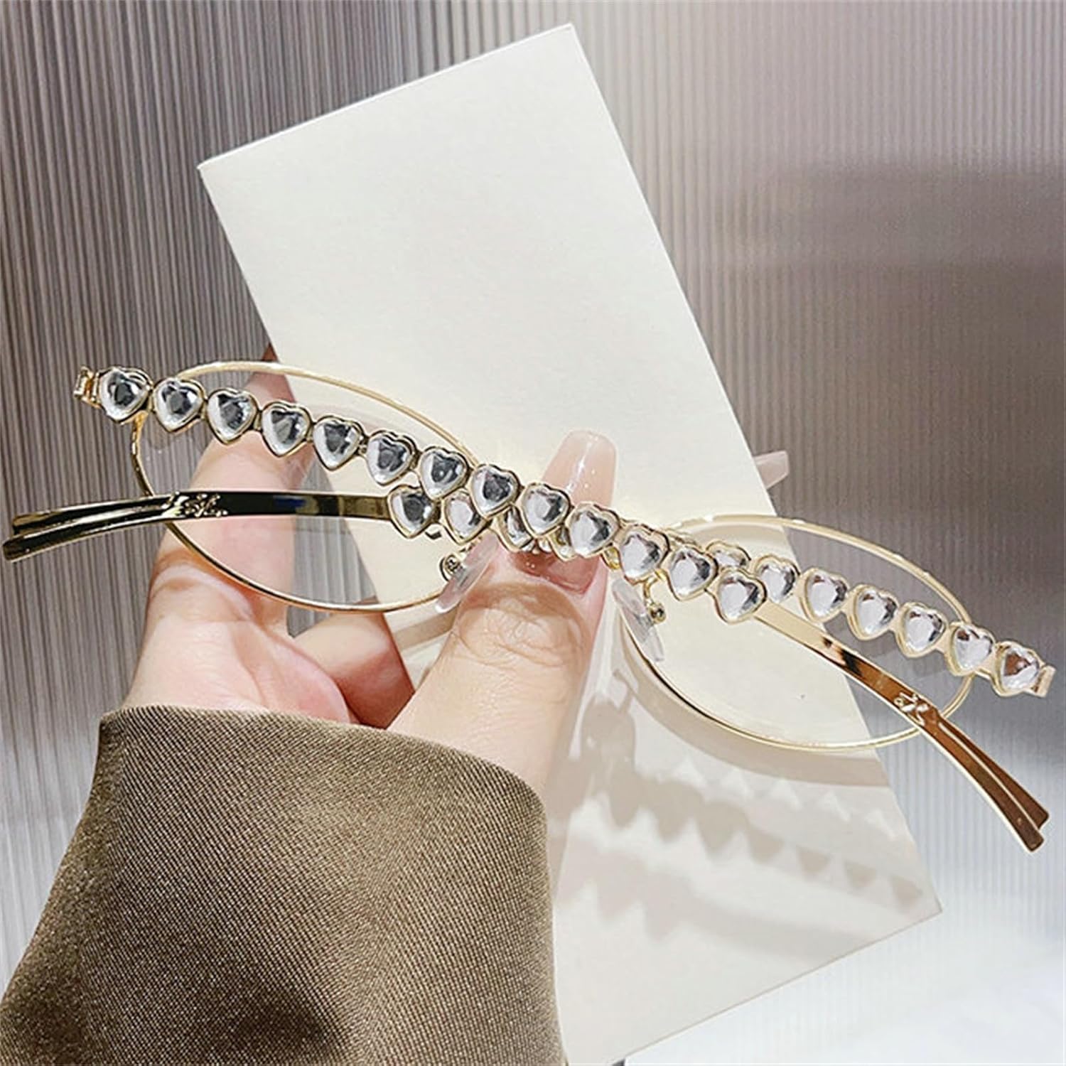 

Женские солнцезащитные очки Helena со стразами, стильные овальные, в винтажном стиле Y2K, панк, блестящие, с бриллиантами, роскошные, для вечеринок и путешествий, S65, Gold Blue