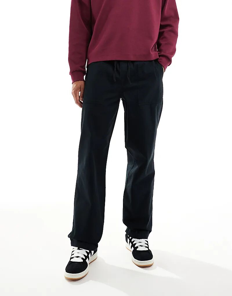 

Мешковатые брюки-карго ASOS DESIGN черного цвета с эффектом потертости