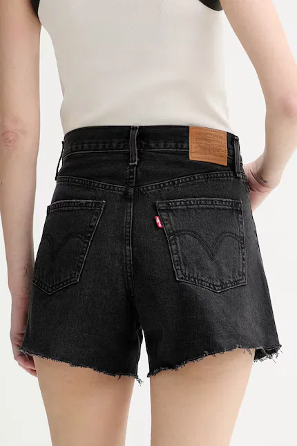 Шорты джинсовые высокой посадки RIBCAGE A-LINE Levi's, черный — фото 3