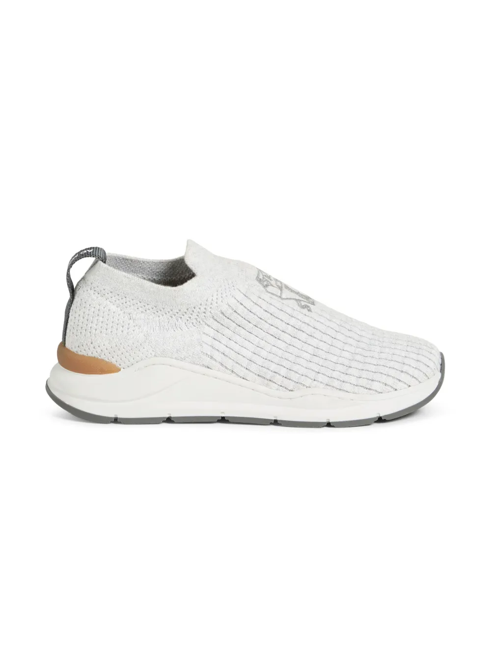 Слипоны с контрастной подошвой Brunello Cucinelli Kids, белый — фото 2