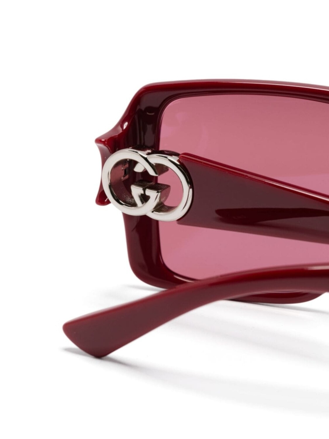 Gucci Eyewear солнцезащитные очки в массивной оправе, красный — фото 3