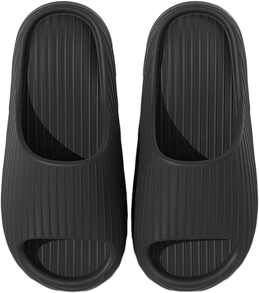 

Домашние тапочки для женщин и мужчин, тапочки для ванной, противоскользящие домашние туфли, шлепанцы для душа, тапочки для бассейна и пляжа Auxdiq, черный