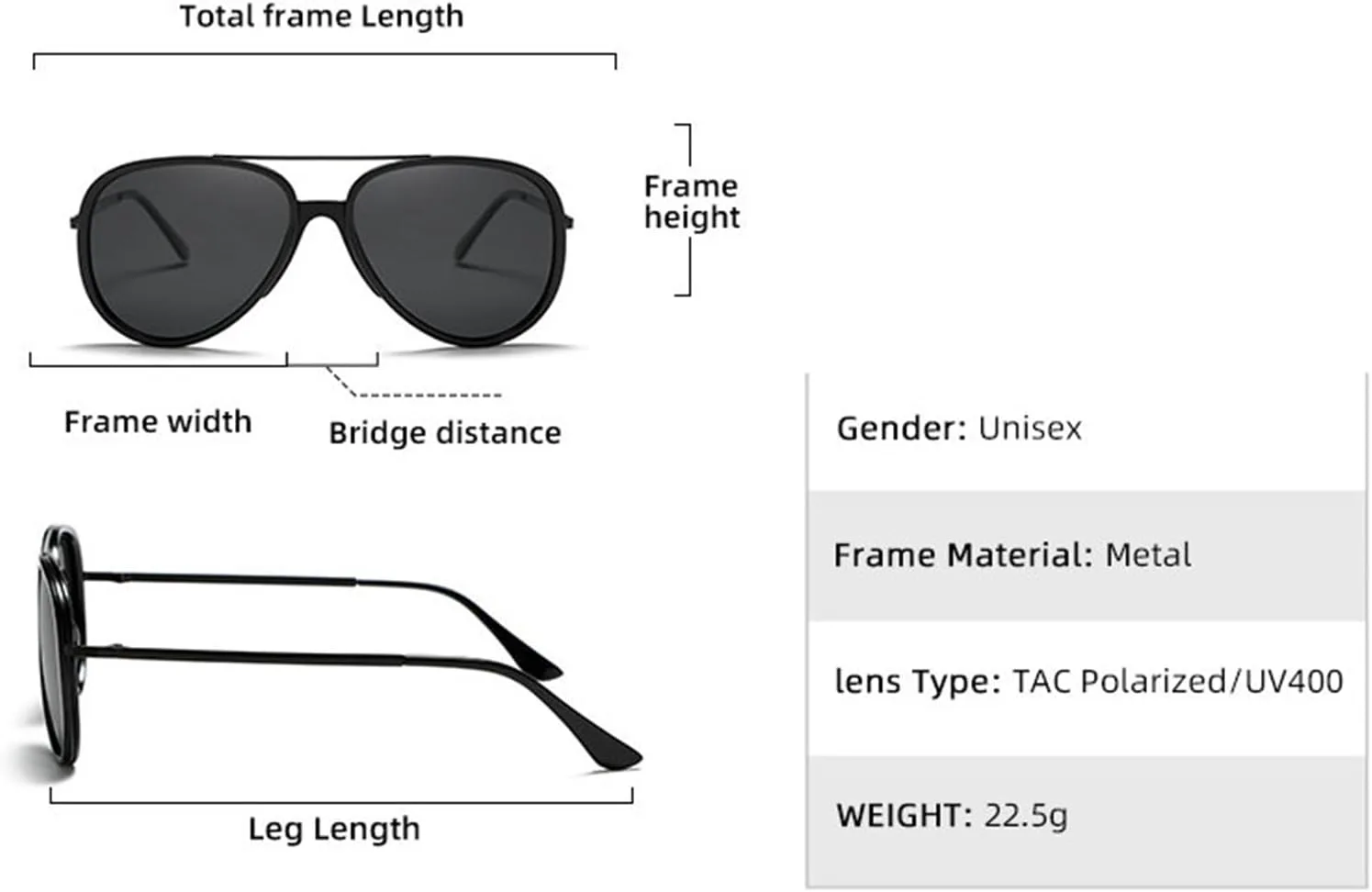 

Солнцезащитные очки-пилот в стиле ретро с поляризацией, модель 2025, металлический дизайн, увеличенный размер, градиентный дизайн, черный цвет, модель 70-х helena, C5