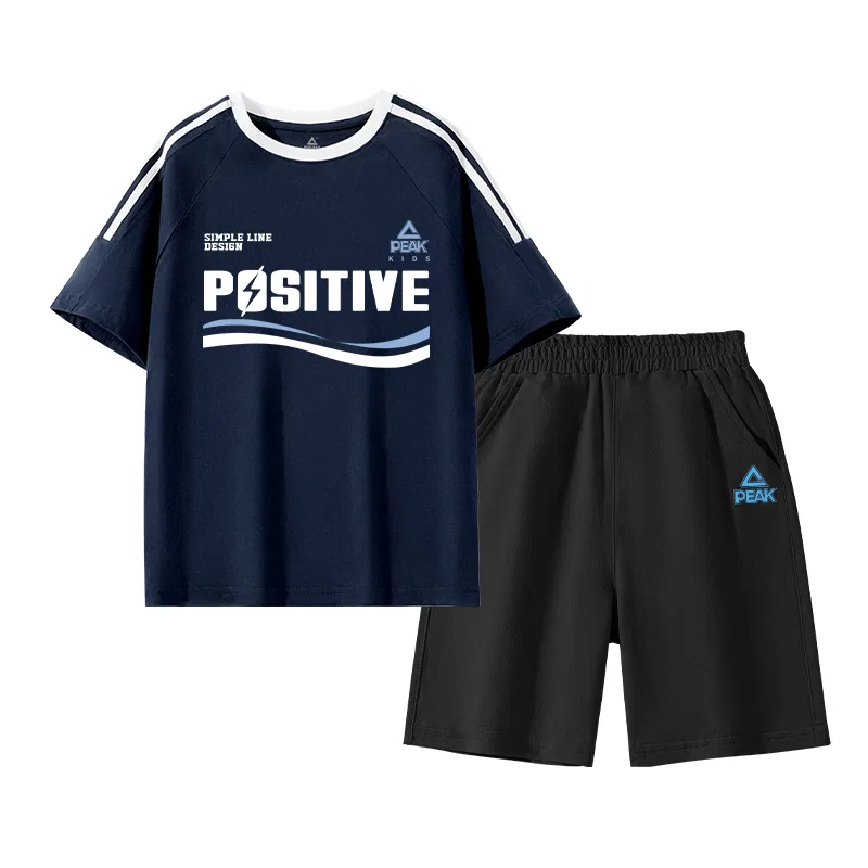 Детский спортивный костюм с круглым вырезом PEAK Navy Blue/PK Blue and White Striped-Black/PK Blue Label Silicone K