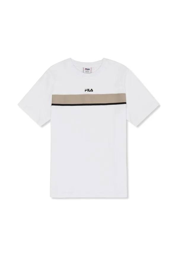 Одежда для кур, обычная футболка с принтом на ленте. Fila, Bright White