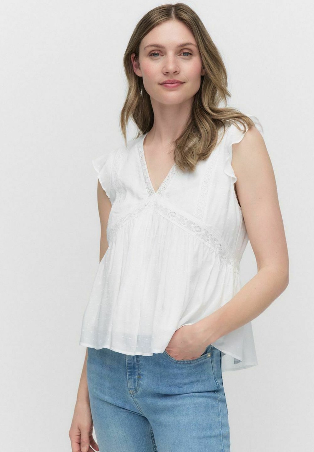 

Блуза ADRIANA PRINTED RUFFLE Dobber, белый