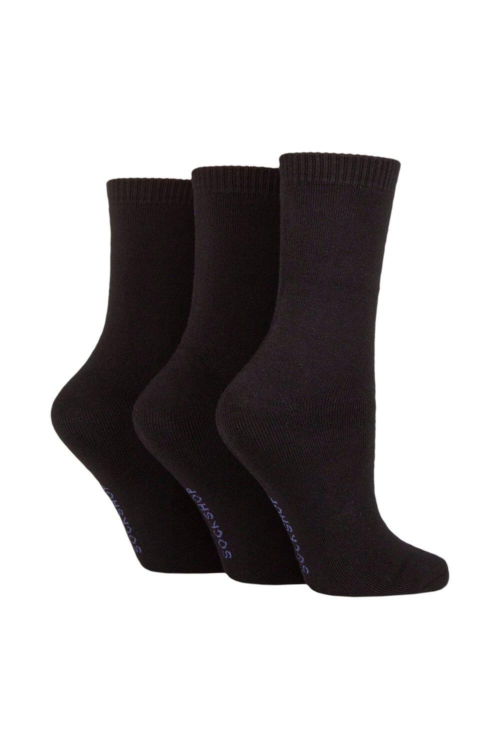 

3 пары мягких бамбуковых носков-ботинок SOCKSHOP, черный