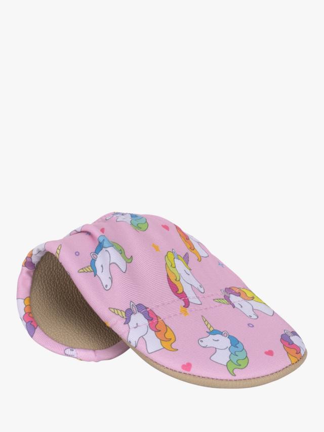 Детские пляжные тапочки Sofie Soft Sole с противоскользящей подошвой Slipfree, Pink Multi — фото 3