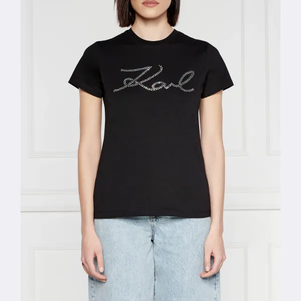 

Футболка стандартного кроя со стразами Karl Lagerfeld, черный
