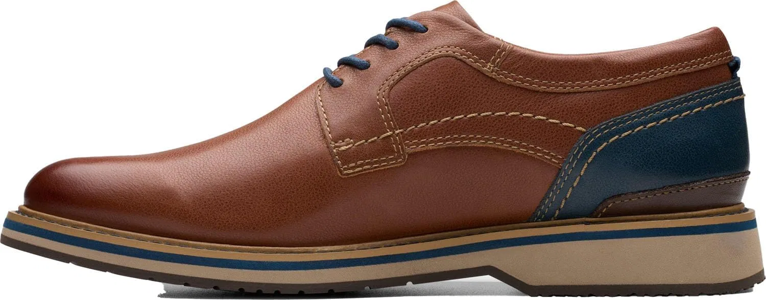 Мужские туфли-оксфорды Clarks Monahan Plain, Tan Leathe — фото 2